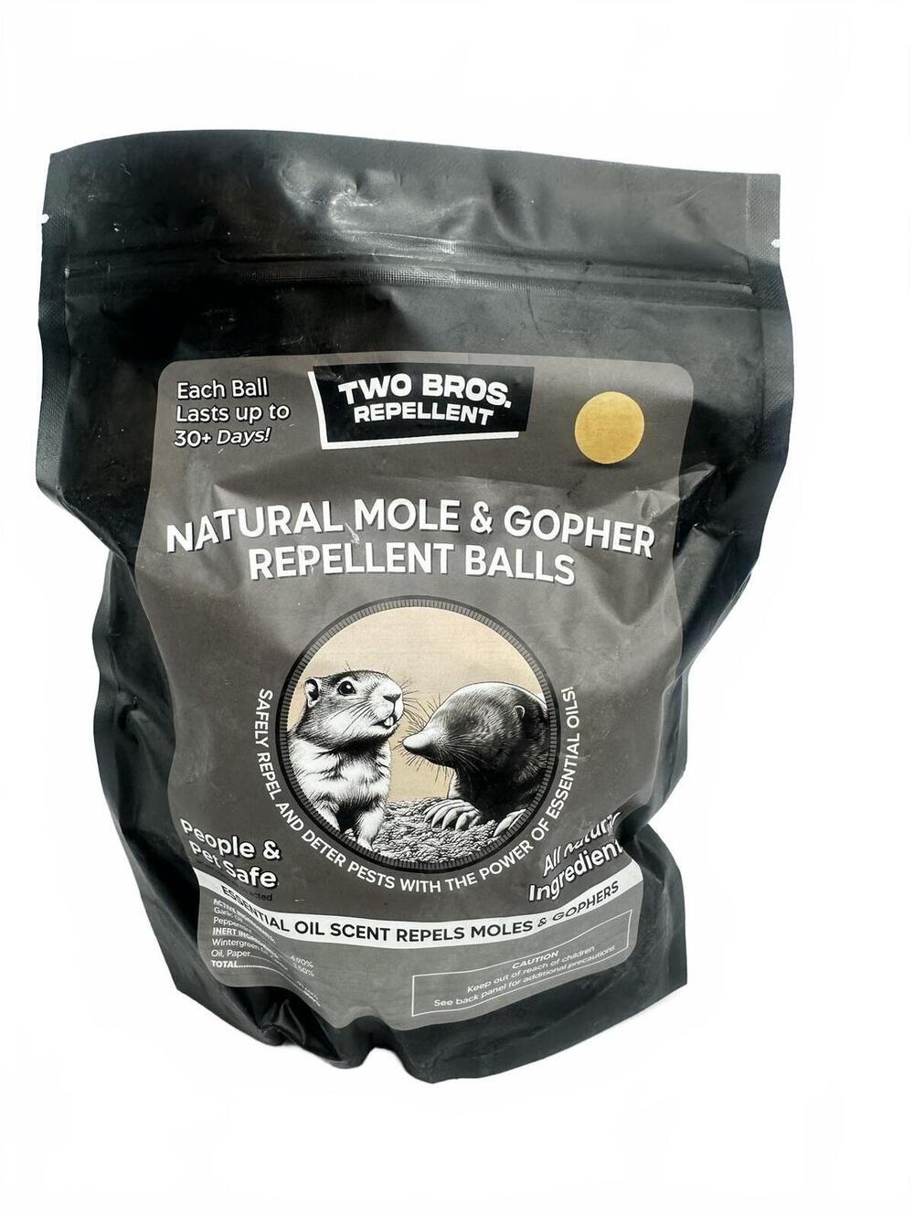 Two Bros Natural Mole & Gopher Repellent Balls Pet Safe Essential Oil 30+ Day